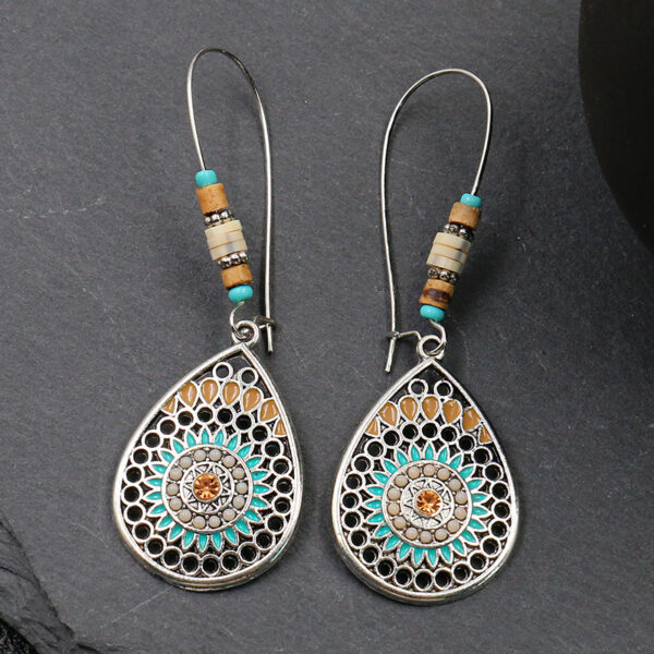 Women's Hollow Drop-shaped Alloy Enamel Earrings