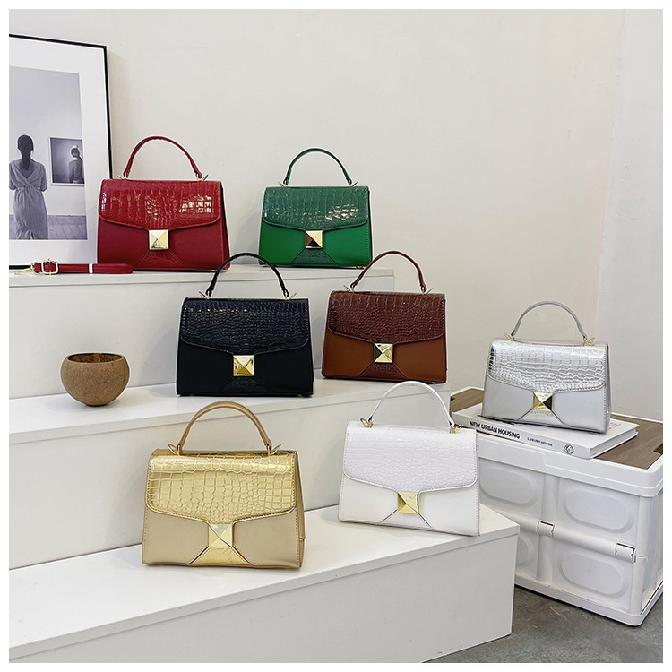 Mining Stone Pattern Stitching Square Pouch Women's Classic All-match Niche Shoulder Bag - Image 10