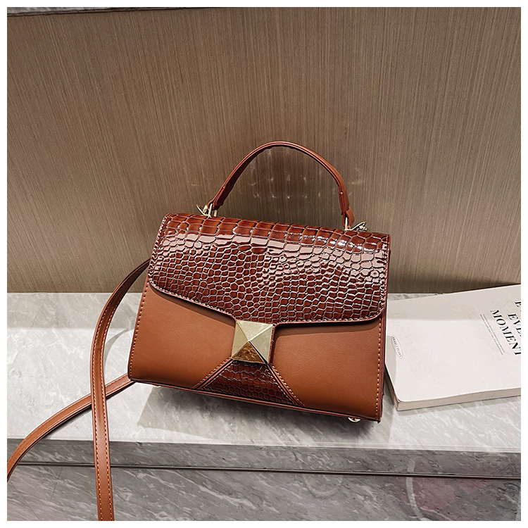 Mining Stone Pattern Stitching Square Pouch Women's Classic All-match Niche Shoulder Bag - Image 8