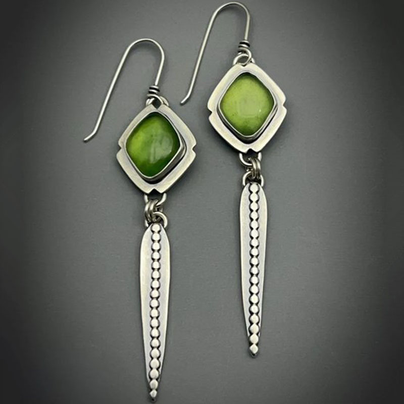 Women's Bohemian Blue Vintage Two-tone Metal Earrings