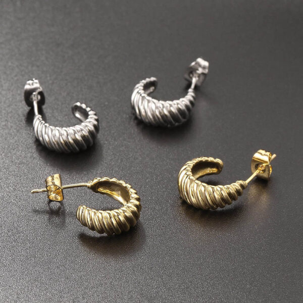Simple French Style Croissant Stud Earrings For Women