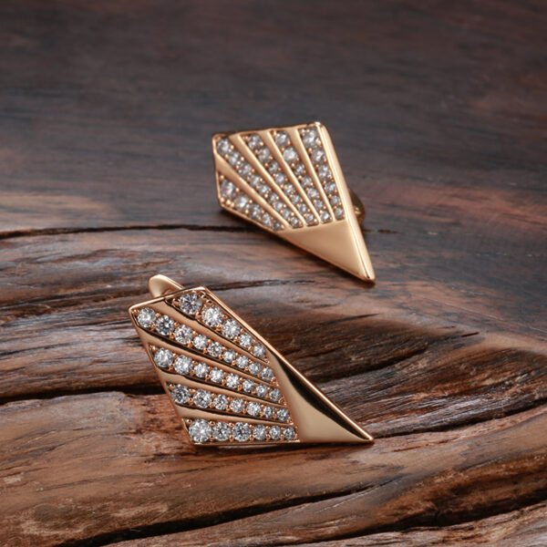 Rose Gold Temperament And Fully-jewelled Stud Earrings Personality Wild Earrings