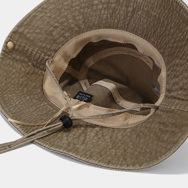 Western Denim Wind Pentagram Washed Old Mountaineering Sun Hat - Image 4