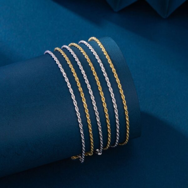 S925 Silver Hemp Flowers Chain Woven Square Zirconium All-match Bracelet