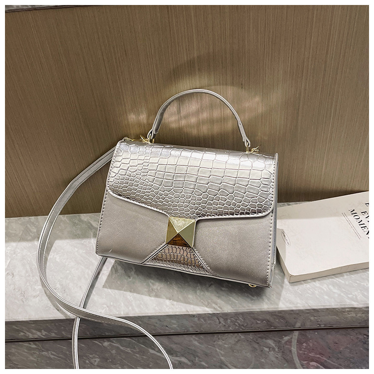 Mining Stone Pattern Stitching Square Pouch Women's Classic All-match Niche Shoulder Bag - Image 5
